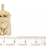 14k Yellow Gold Solid Diamond Jesus Pendant 65101 67177 - Image 7