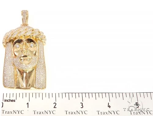 14k Yellow Gold Solid Diamond Jesus Pendant 65101 67177 - Image 7
