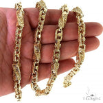 14k Yellow Gold Solid Greek Key link chain 36 inches 8.5mm 68461 - Image 6