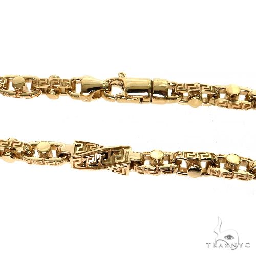 14k Yellow Gold Solid Greek Key link chain 36 inches 8.5mm 68461 - Image 4