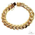 14k Yellow Gold Solid Miami Cuban Link Bracelet 8.50 Inches 14.3mm 70158 - Image 1
