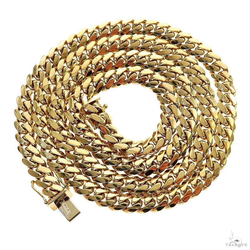14k Yellow Gold Solid Miami Cuban Link Chain 22 Inches 7mm   66419 - Image 3