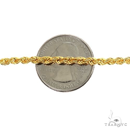 14k Yellow Gold Solid Rope Link Chain 3mm 18 inches 69502 - Image 5