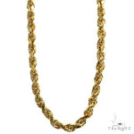 14k Yellow Gold Solid Rope Diamond Cut Link Chain 4mm 18 Inches 70132 - Image 1