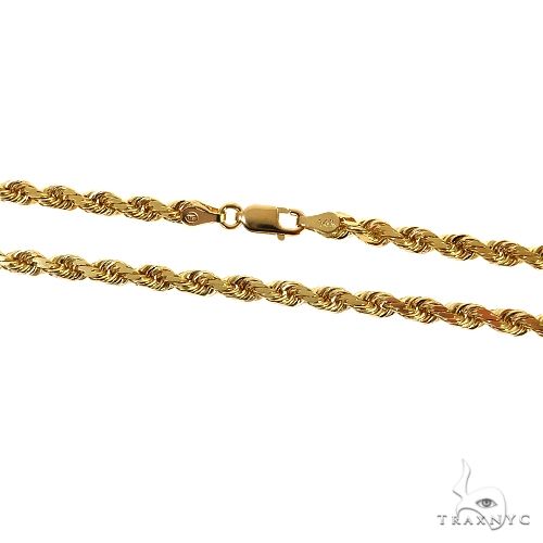 14k Yellow Gold Solid Rope Diamond Cut Link Chain 4mm 22 Inches 69864 - Image 3