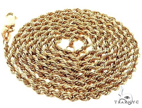 14k Yellow Gold Solid Rope Link Chain 2mm 22 Inches 70080 - Image 4