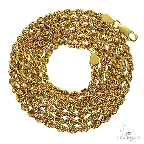 14k Yellow Gold Solid Rope chain 3mm 24 inches 69505 - Image 3