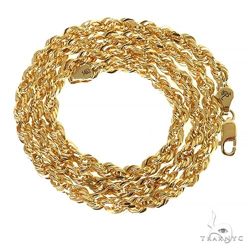 14k Yellow Gold Solid Rope chain 4.5mm 18 inches 70133 - Image 6