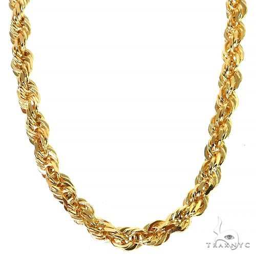 14k Yellow Gold Solid Rope chain 4.5mm 22 inches 70815 - Image 1