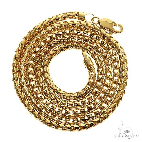 14k Yellow Gold Solid Square Franco Link Chain 2.9mm 24 Inches 69988 - Image 3