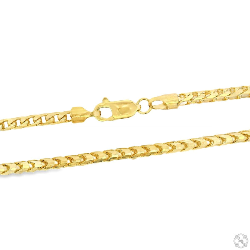 14k Yellow Gold Solid Round Franco Diamond Cut Link Chain 3mm 18 Inches 70722 - Image 3