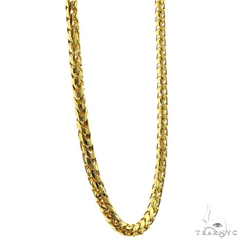 14k Yellow Gold Solid Round Franco Diamond Cut Link Chain 3mm 20 Inches 69859 - Image 2