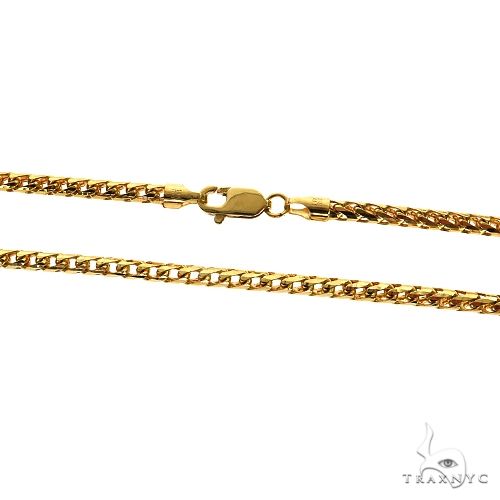 14k Yellow Gold Solid Round Franco Diamond Cut Link Chain 4 mm 18 Inches 70147 - Image 4