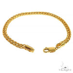 14k Yellow Gold Solid Thin Wheat Bracelet 3.5mm 8 inches   68269 - Image 3