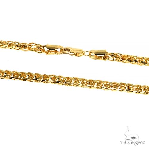 14k Yellow Gold Solid  Wheat chain 3.5mm 22 inches 68275 - Image 3