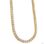 14k Yellow Gold Tennis chain 7pt 3.3mm 22 inches 69573 - Image 2
