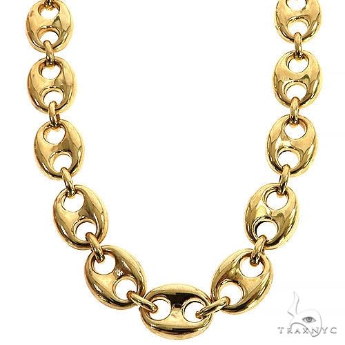 14k Yellow gold Lite Puffed Mariner chain 10mm 20 inches 68656 - Image 1