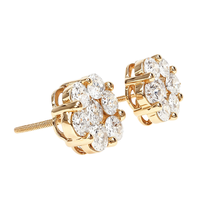 18K Yellow Gold VS Floweret Studs 65015