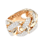 14k Yellow Gold 14.5mm Diamond Miami Cuban Ring 65016