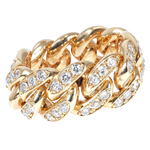 14k Yellow Gold Diamond Miami Cuban Link Ring 65119