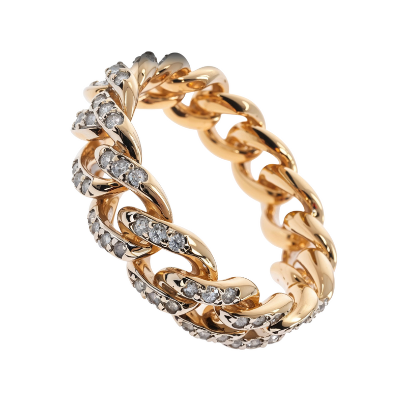 14k Yellow Gold Diamond Miami Cuban Ring 64675