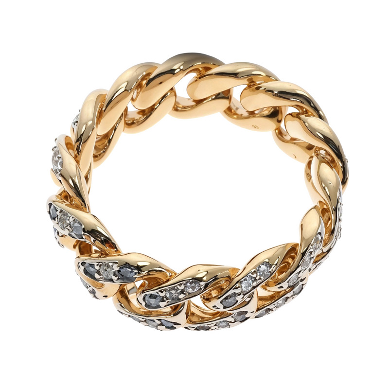 14k Yellow Gold Diamond Miami Cuban Ring 64736