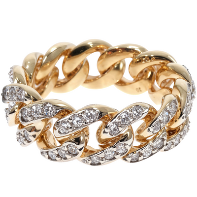 14k Yellow Gold Diamond Miami Cuban Ring 64738