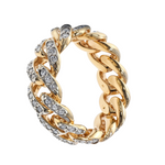 14k Yellow Gold Diamond Miami Cuban Ring 64738