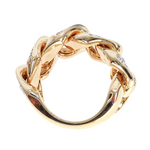 14K Yellow Gold 17mm 3 Row Diamond Miami Cuban Ring 65028