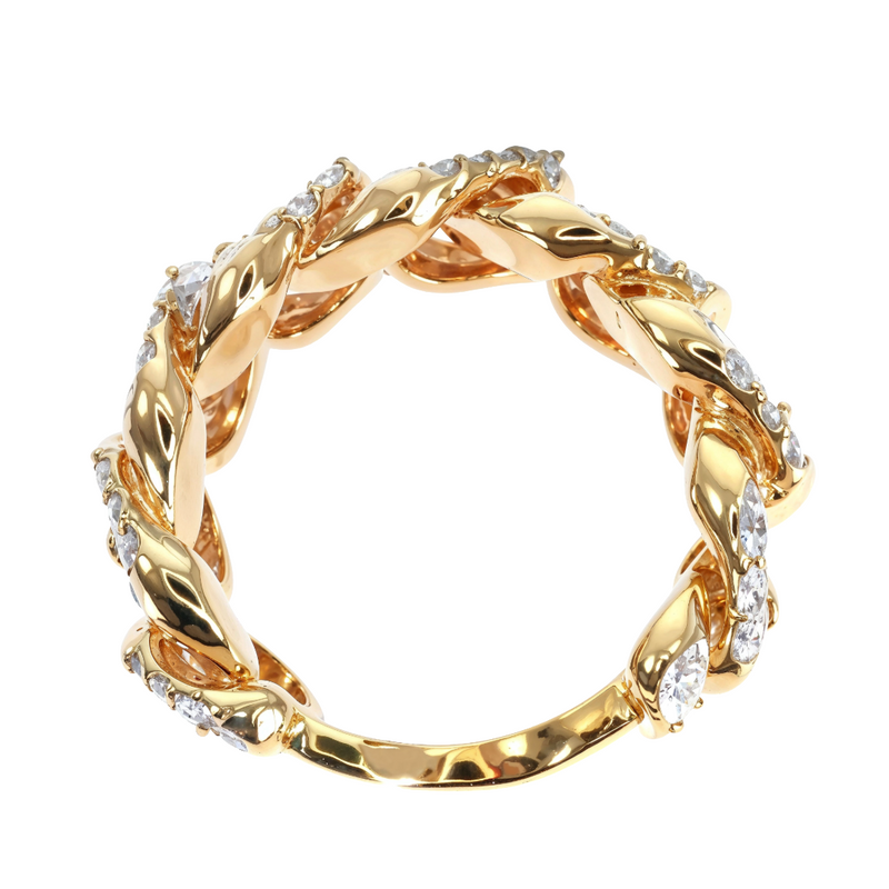 14k Yellow Gold Diamond Miami Cuban Ring 64775