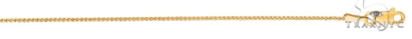 14k Yellow Gold Shiny Round Diamond Cut Wheat Chain 1.0mm 16 Inches  38170 - Image 1