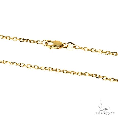 14k  Yellow Gold Diamond Cut Cable Link Chain 1.5mm 16 Inches  38216 - Image 3