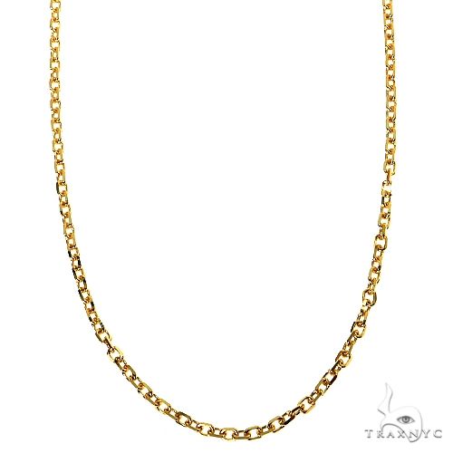 14k Yellow Gold Diamond Cut Cable Link Chain 1.5mm 22 Inches  38219 - Image 2