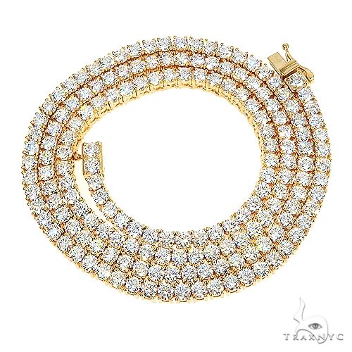 14K Yellow Gold Diamond Tennis Chain 66684 - Image 3