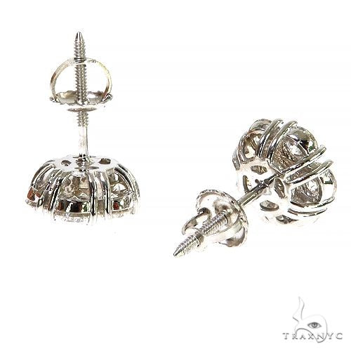 15 Pt Flower Diamond Earrings 68029 - Image 3