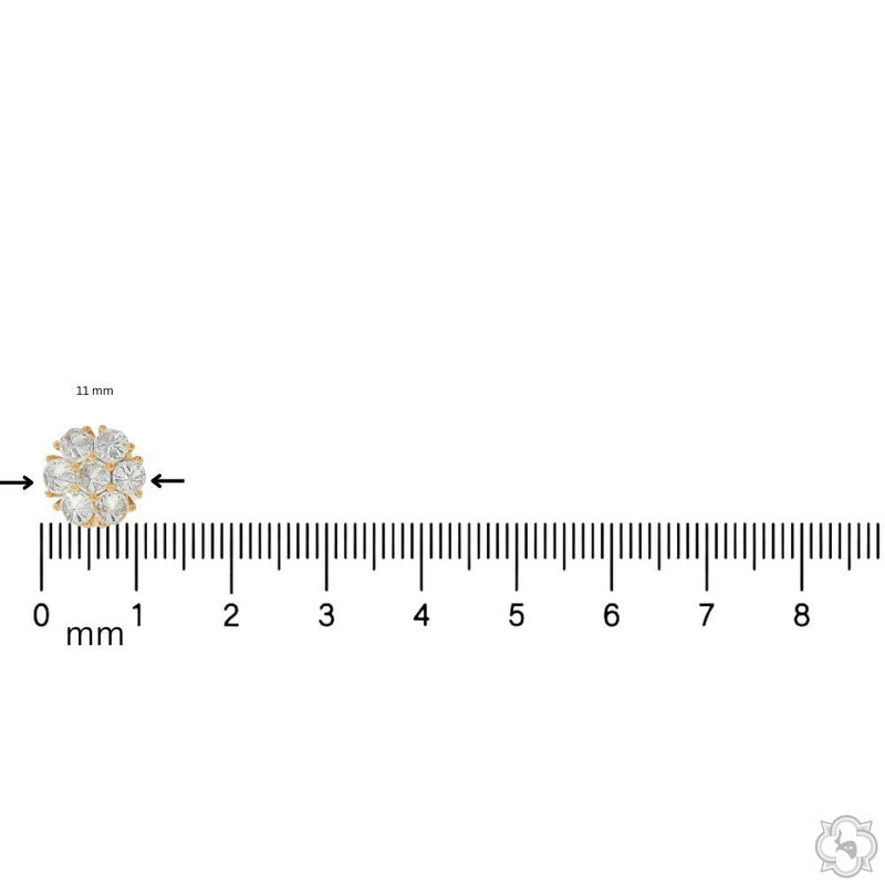 15PT Upside Down Diamond Flower Earrings 11 mm 70721 - Image 6