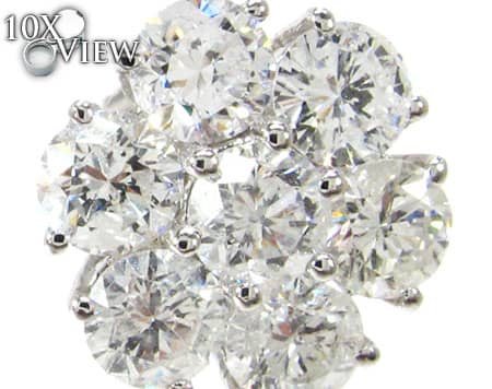 White Gold Cluster Diamond Earrings 2 16804 - Image 4