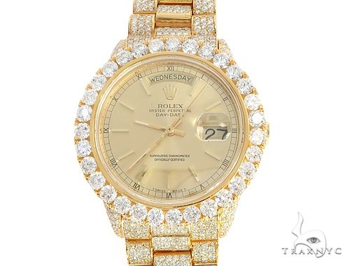 36mm Fully Iced Out 18K Yellow Gold Rolex Presidential Watch 65021 - Image 3