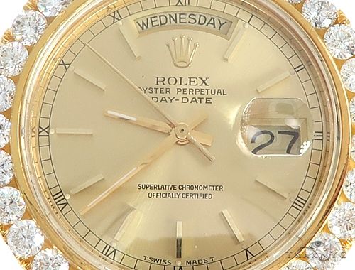 36mm Fully Iced Out 18K Yellow Gold Rolex Presidential Watch 65021 - Image 4
