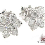 White Gold Medium Flower Cluster Earrings 17925 - Image 2