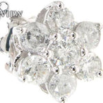 White Gold Medium Flower Cluster Earrings 17925 - Image 3