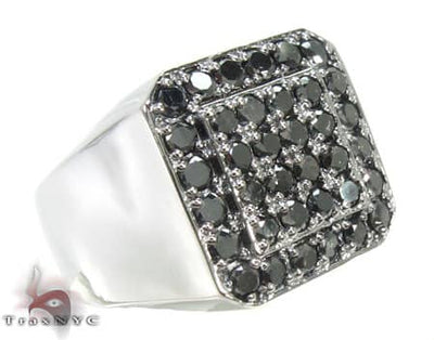 TraxNYC Black Diamond 10k White Gold Ring 17926 - Image 1