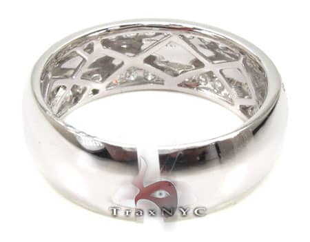 Dual Row Mens White Gold Wedding Ring 18515 - Image 7