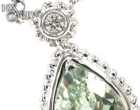 Green Quartz Diamond Necklace 18901 - Image 4