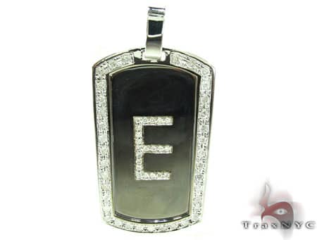 E Initial Dog Tag Pendant 18912 - Image 1
