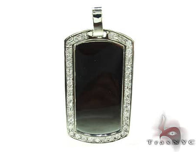 Mens Diamond Dog Tag Pendant 18931 - Image 1