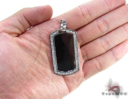 Mens Diamond Dog Tag Pendant 18931 - Image 6