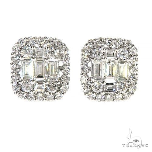 18K Gold Baguette Diamond Earrings 67302 - Image 1