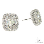 18K Gold Baguette Diamond Earrings 67302 - Image 2