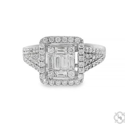 18K Gold Baguette Diamond Engagement Ring 67635 - Image 1